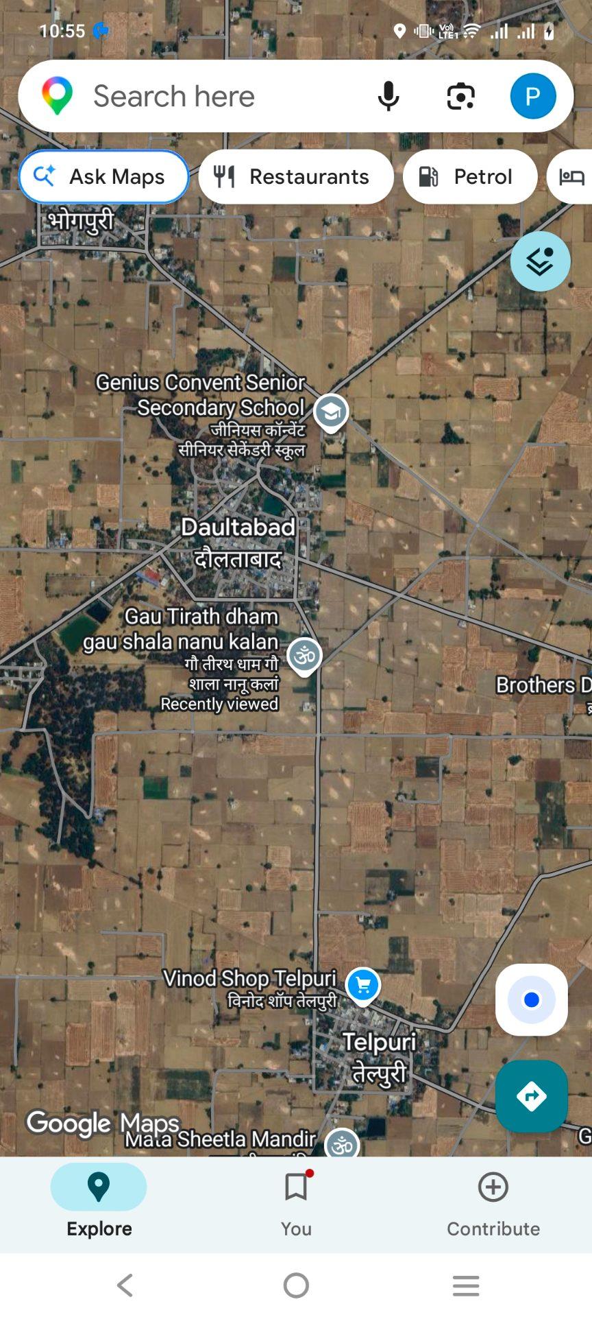 Map location of the Gaushala